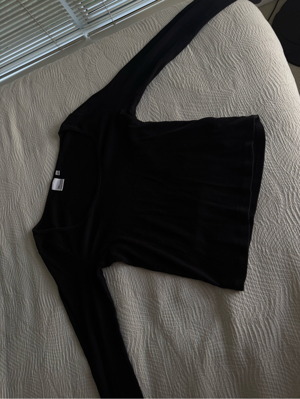 TNA Homestretch Classic Black Long Sleeve Scoop Neck Top
